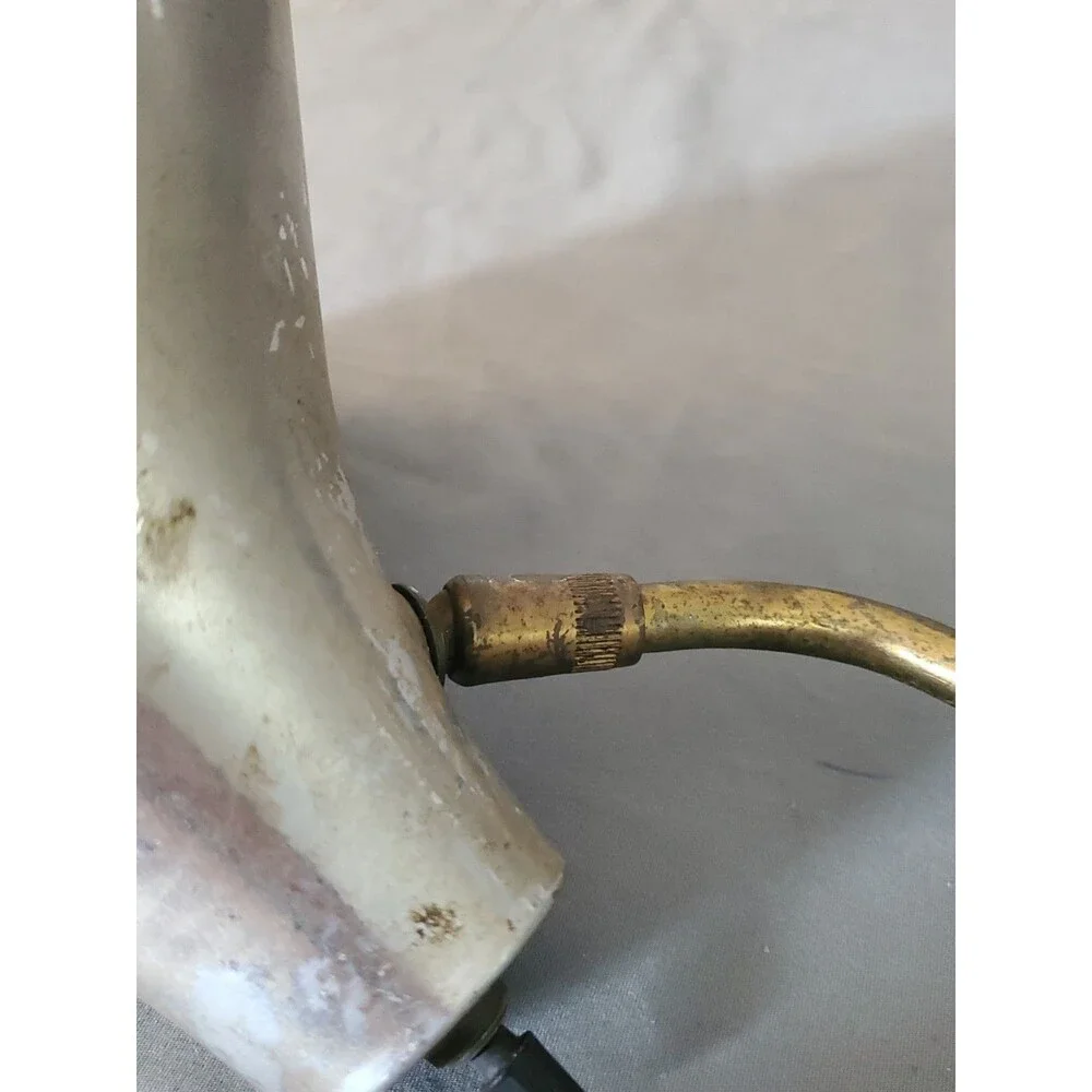Vtg  MCM Industrial Brass Scissor Arm Star Cone Wall Lamp Extendable Sconce Work